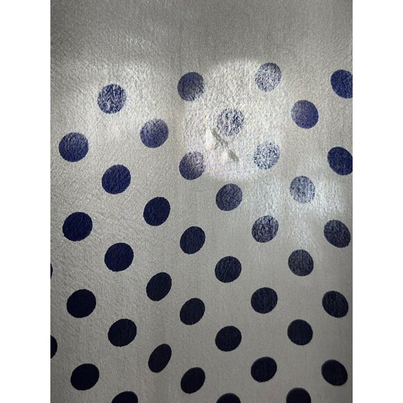 Echo Navy Blue White Scarf Silk Polka Dot Rectangular Delicate Classic Accessory - Picture 9 of 10